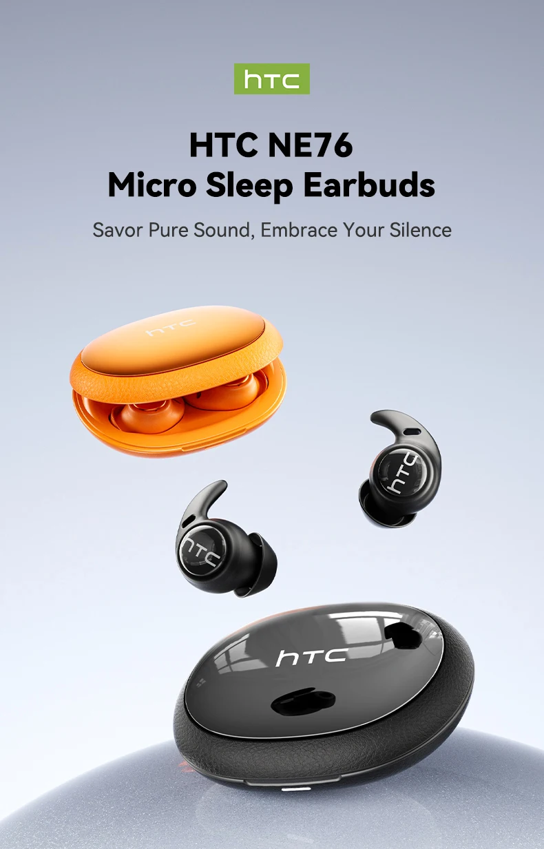 Wireless Bluetooth Headphones HTC NE76 Earbuds AI Smart Translation Earphones 30-Hour Battery Life for Music Office Work Sleep