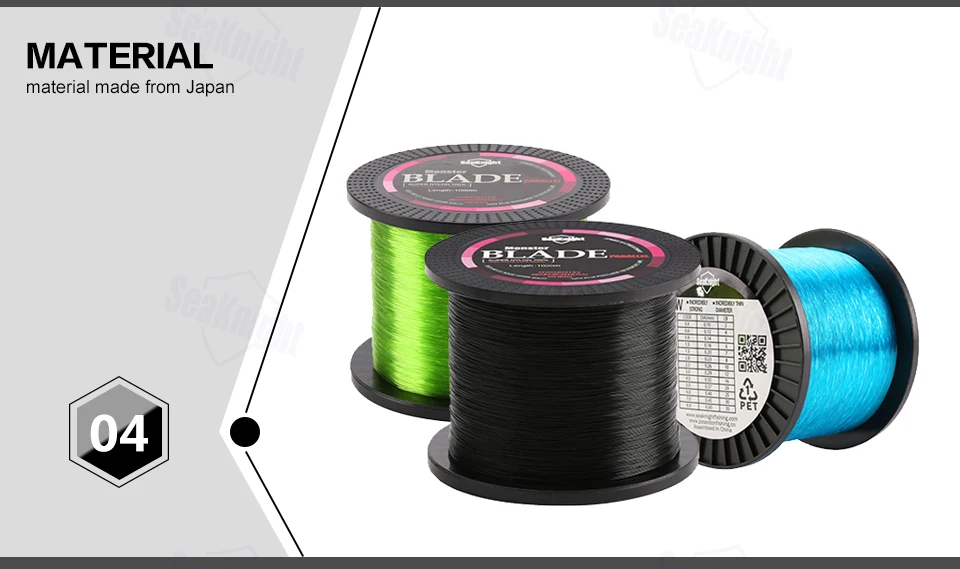 SeaKnight Brand BLADE Series 500M 1000M Nylon Line Japan Material Monofilament Fishing Line Super Strong 35LB Carp Fishing Line
