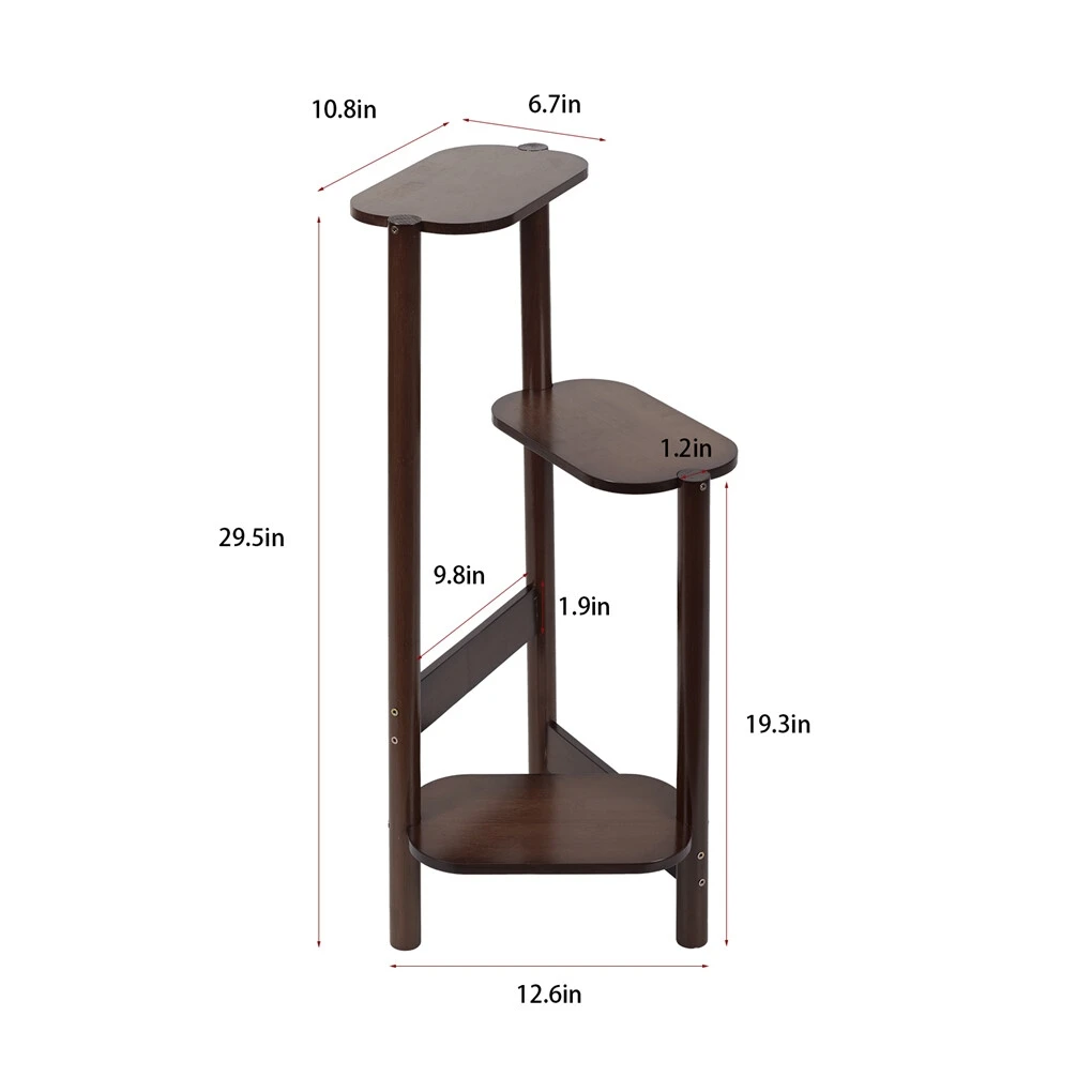 3-Tier Bamboo Plant Stands Indoor, Plant Stand Holder, Corner Shelf, Plant Display Rack for Corner Balcony and Bedroom