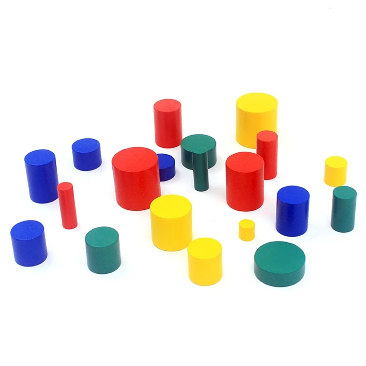 Wooden Toys Montessori 20Pcs Colorful Block Toy with Cards Color & Shapes Eudcational Toys for Children Kids 3 to 4 Years Old