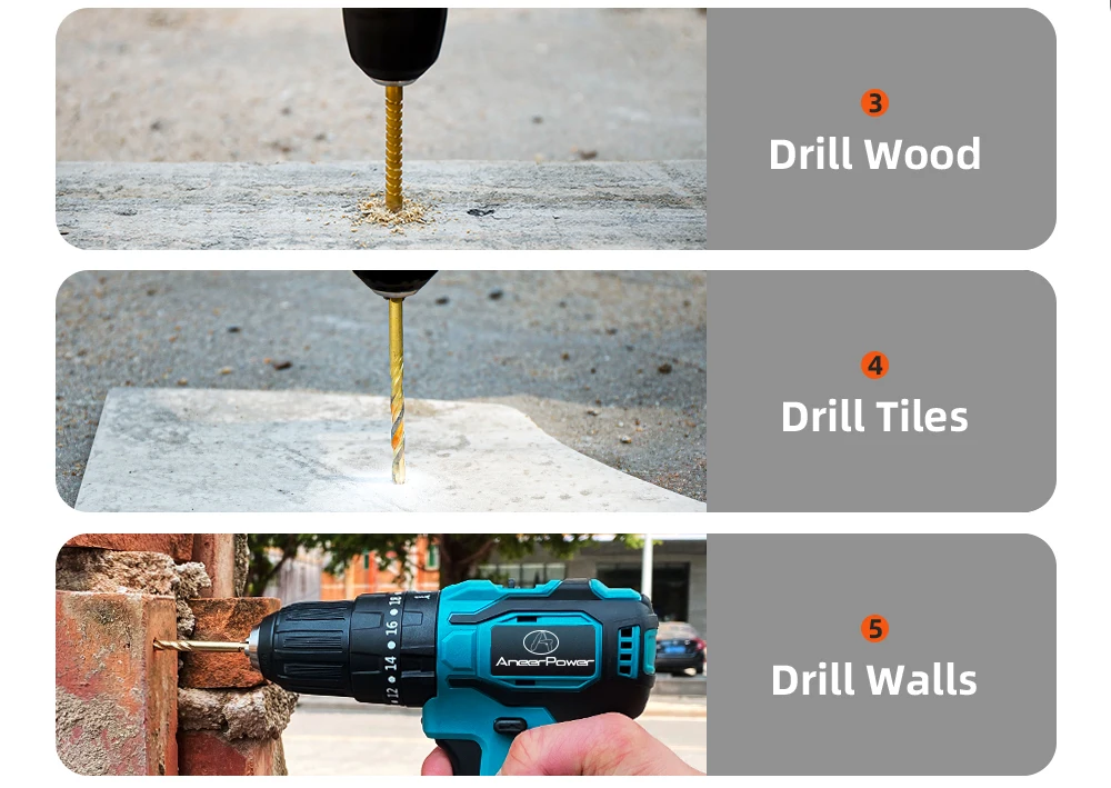 New Brushless Motor 21V Wireless Hand Mini Impact Charging Drill For Makita Electric Cordless Screwdriver Li-ion Battery Tools