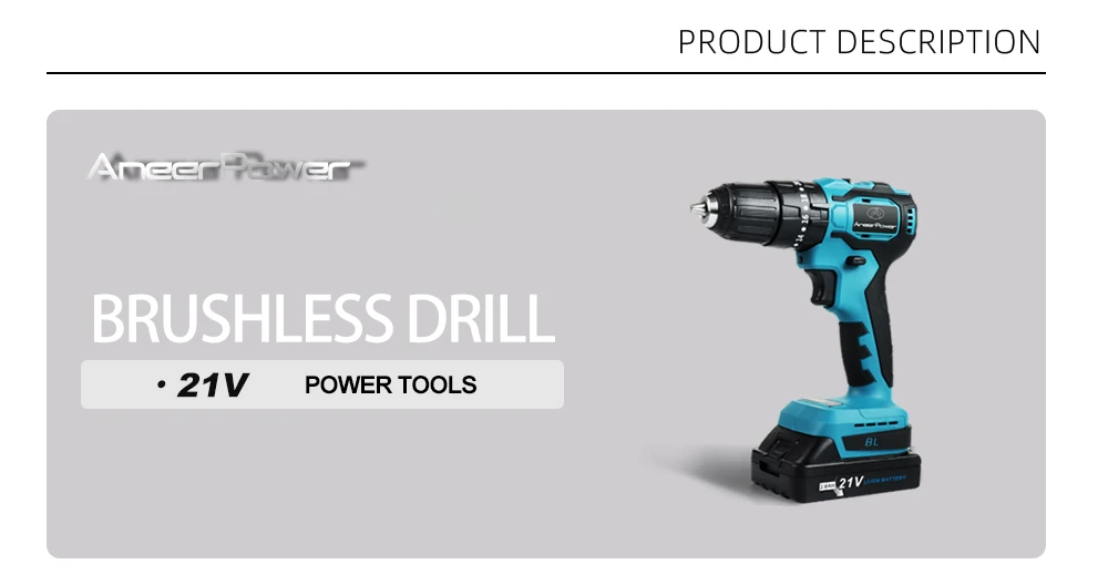 New Brushless Motor 21V Wireless Hand Mini Impact Charging Drill For Makita Electric Cordless Screwdriver Li-ion Battery Tools