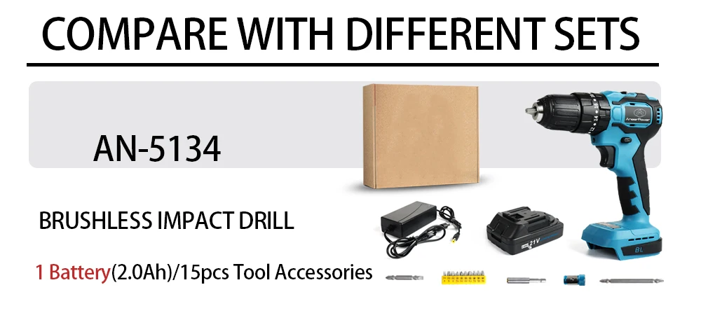 New Brushless Motor 21V Wireless Hand Mini Impact Charging Drill For Makita Electric Cordless Screwdriver Li-ion Battery Tools