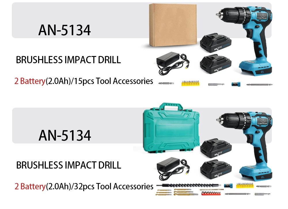 New Brushless Motor 21V Wireless Hand Mini Impact Charging Drill For Makita Electric Cordless Screwdriver Li-ion Battery Tools
