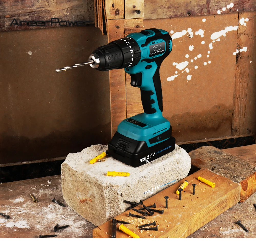 New Brushless Motor 21V Wireless Hand Mini Impact Charging Drill For Makita Electric Cordless Screwdriver Li-ion Battery Tools