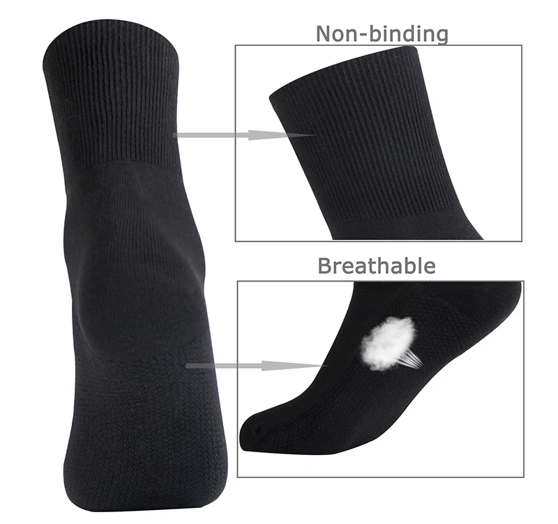 5 Pairs/Lot Diabetic Socks Men and Women Non-Binding Loose Top Socks Cotton Material Non-slip and Breathable