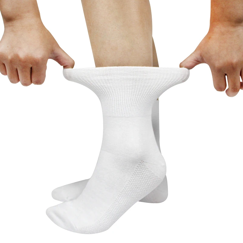 5 Pairs/Lot Diabetic Socks Men and Women Non-Binding Loose Top Socks Cotton Material Non-slip and Breathable