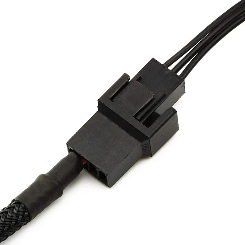 Angitu 2pin Graphic Fan Adapter Cable to 4Pin GPU Motherboard Fan/PWM Card Com GPU to CPUpatible with 3pin 4pin Black Sleeved
