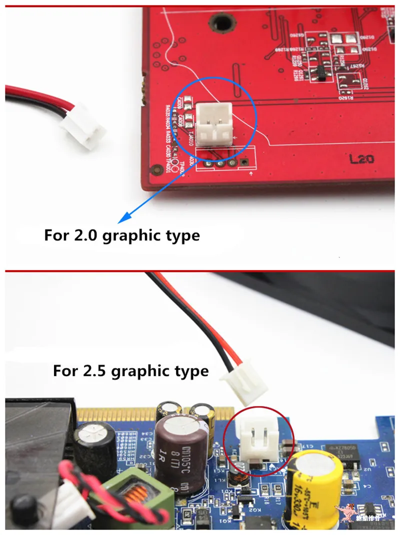 Angitu 2pin Graphic Fan Adapter Cable to 4Pin GPU Motherboard Fan/PWM Card Com GPU to CPUpatible with 3pin 4pin Black Sleeved