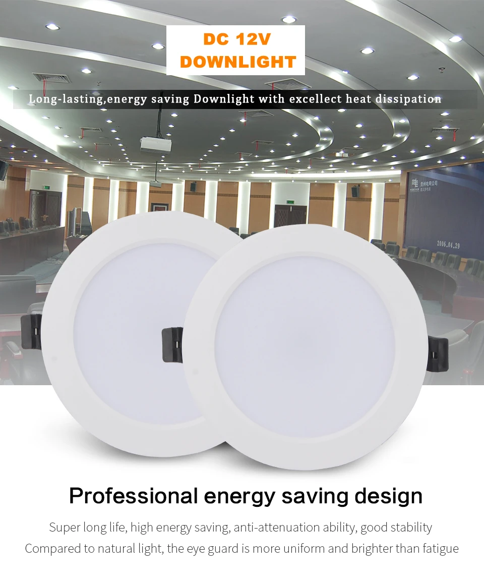 DC 12V Led Downlight 3W 6W 9W 12W 15W 18W 36W LED Ceiling Recessed Grid Aluminium Alloy Round Lamp Spot Light For 12 Volts