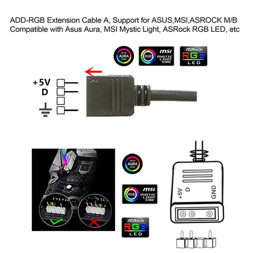 Addressable ARGB 5V LED Strip 3Pin Computer PC Case Tape Light WS2812B SMD 5050 Flexible Changeable Color Gamer Desktop Lamp