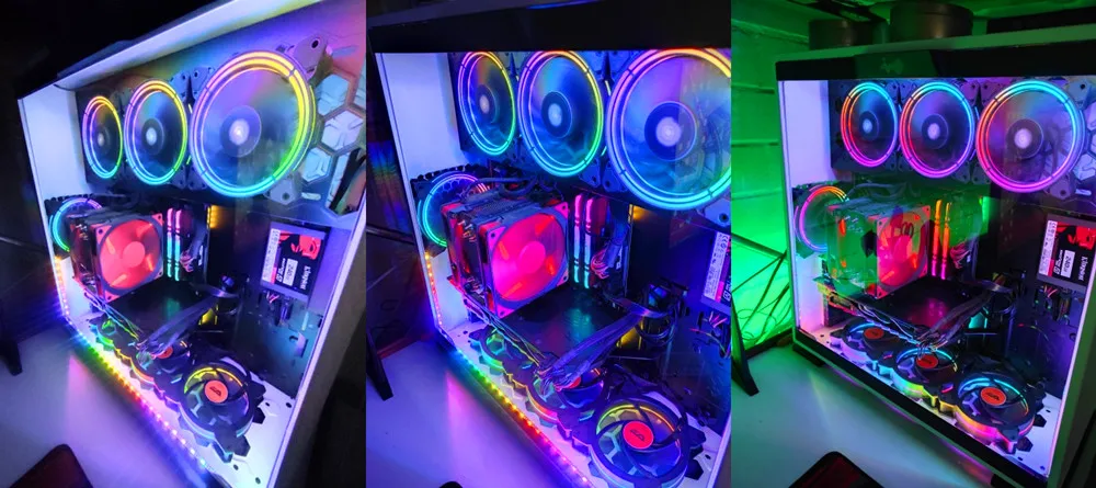 Addressable ARGB 5V LED Strip 3Pin Computer PC Case Tape Light WS2812B SMD 5050 Flexible Changeable Color Gamer Desktop Lamp