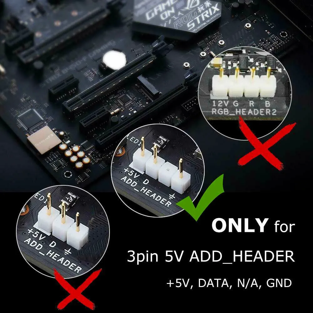 Addressable ARGB 5V LED Strip 3Pin Computer PC Case Tape Light WS2812B SMD 5050 Flexible Changeable Color Gamer Desktop Lamp