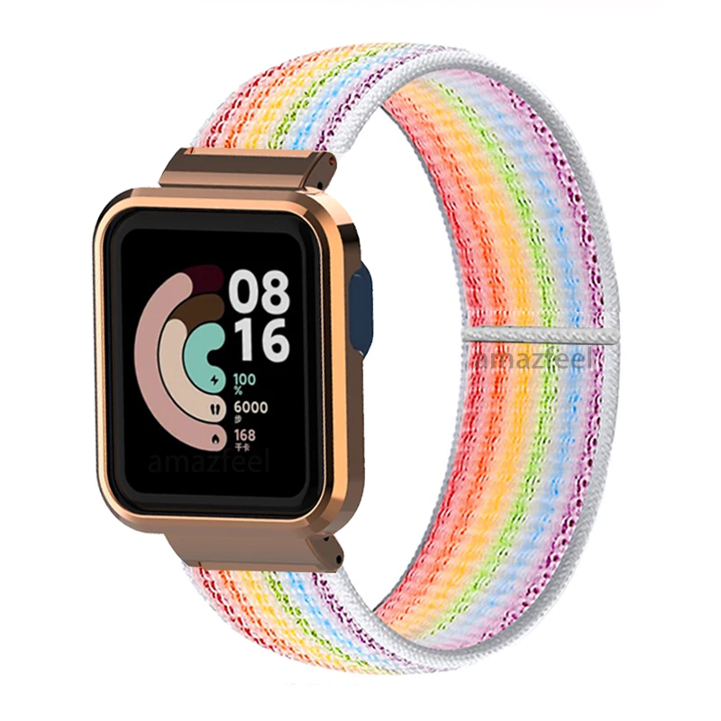 Nylon Strap for Redmi Watch 2 Lite Band for Mi Watch Lite/ POCO Watch Strap Bracelet Metal Case Protector Cover Nylon Wristband