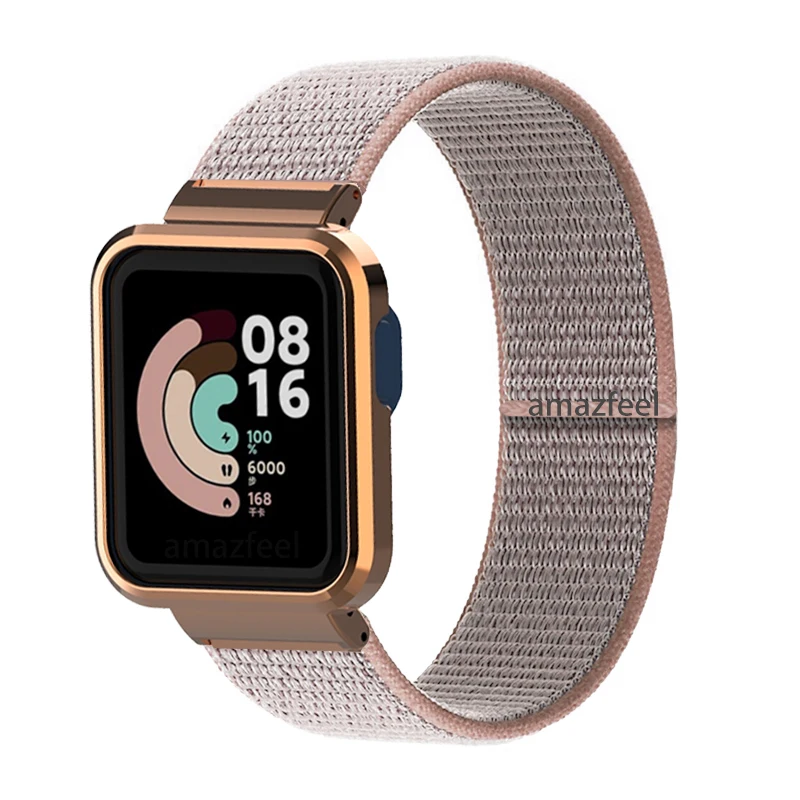 Nylon Strap for Redmi Watch 2 Lite Band for Mi Watch Lite/ POCO Watch Strap Bracelet Metal Case Protector Cover Nylon Wristband