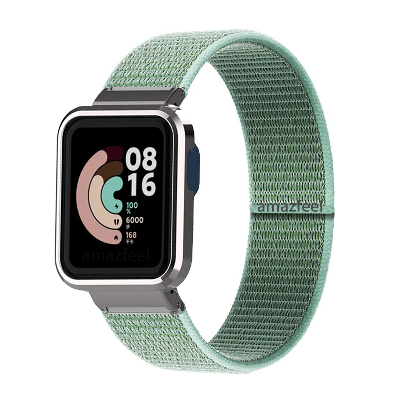 Nylon Strap for Redmi Watch 2 Lite Band for Mi Watch Lite/ POCO Watch Strap Bracelet Metal Case Protector Cover Nylon Wristband