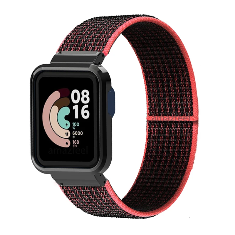 Nylon Strap for Redmi Watch 2 Lite Band for Mi Watch Lite/ POCO Watch Strap Bracelet Metal Case Protector Cover Nylon Wristband