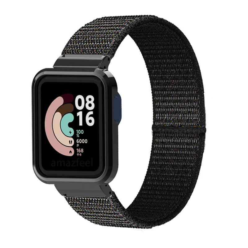 Nylon Strap for Redmi Watch 2 Lite Band for Mi Watch Lite/ POCO Watch Strap Bracelet Metal Case Protector Cover Nylon Wristband