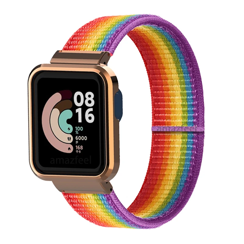 Nylon Strap for Redmi Watch 2 Lite Band for Mi Watch Lite/ POCO Watch Strap Bracelet Metal Case Protector Cover Nylon Wristband