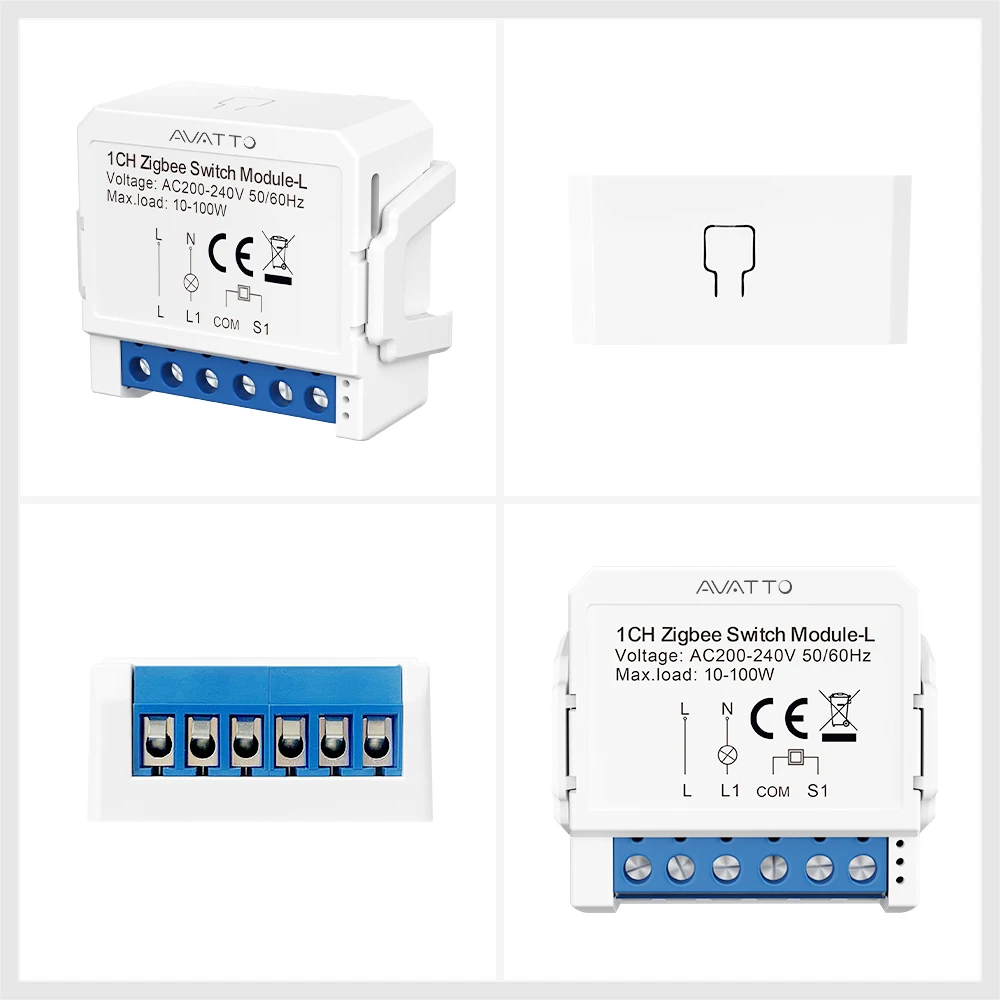 AVATTO 1/2/3 Gang Tuya Zigbee Light Switch Module No Neutral Wire, 2 Way Control DIY Smart Breaker Works with Alexa Google Home