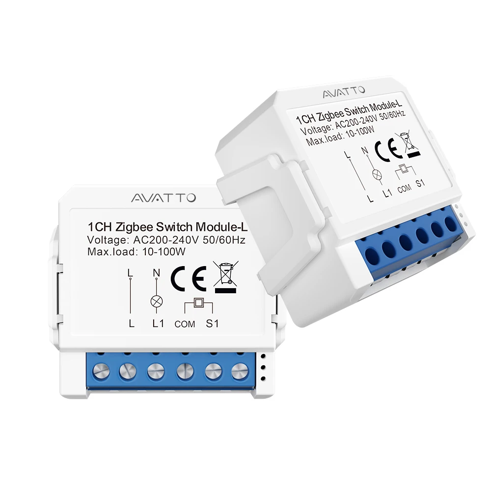 AVATTO 1/2/3 Gang Tuya Zigbee Light Switch Module No Neutral Wire, 2 Way Control DIY Smart Breaker Works with Alexa Google Home