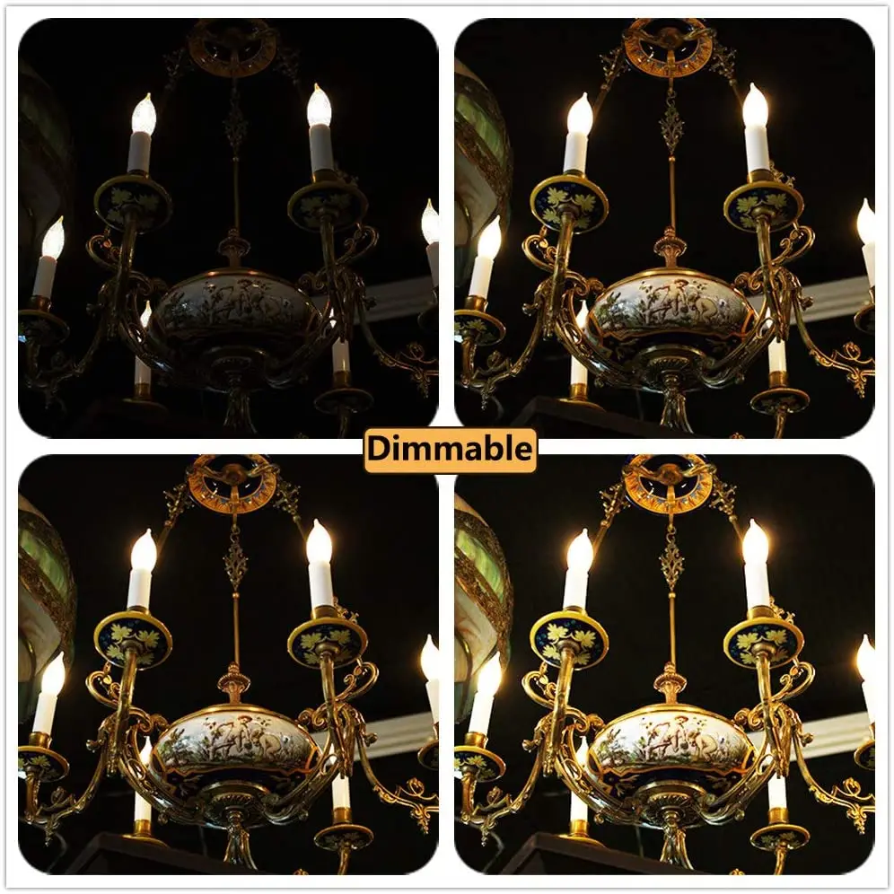 Retro Led Dimmable Candle Light C35 Frosted E14 220V 4W 6W Warm White 2700K Filament Bulbs Lamp For Chandelier Lighting