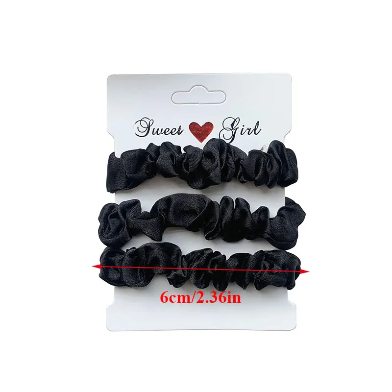 3pcs/set Woman Silk Hair Scrunchies Set Solid Color Rubber Band Girls Hair Ties Hair Accessories Women Hairband Ponytail Holders