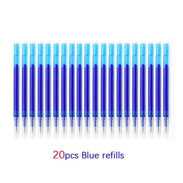 5Pcs/20Pcs Erasable Gel Pen Refill Replacement Office School Writing Stationery Accessory Black/Blue/Red Ink Erasable Pen Refill