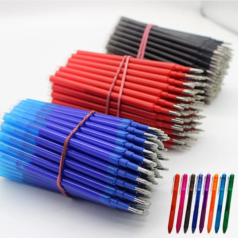 5Pcs/20Pcs Erasable Gel Pen Refill Replacement Office School Writing Stationery Accessory Black/Blue/Red Ink Erasable Pen Refill
