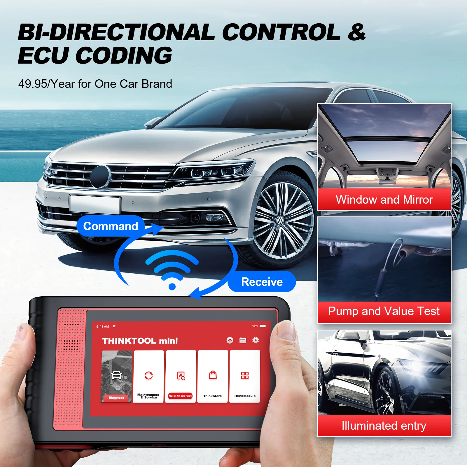 THINKCAR Thinktool Mini OBD2 Scanner Professional Full System Auto Scanner 28 Reset All Software Free Update Diagnostic Tools
