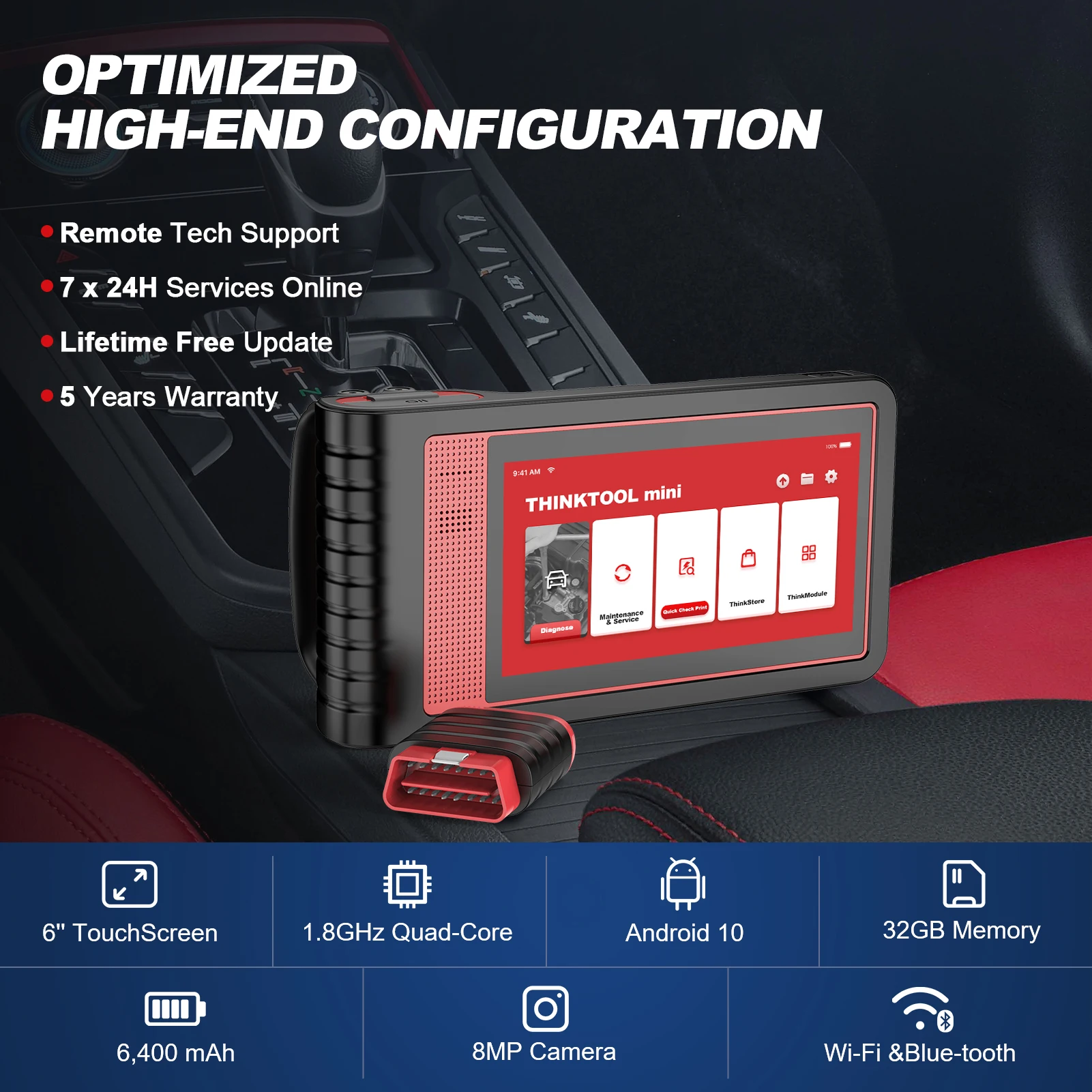THINKCAR Thinktool Mini OBD2 Scanner Professional Full System Auto Scanner 28 Reset All Software Free Update Diagnostic Tools