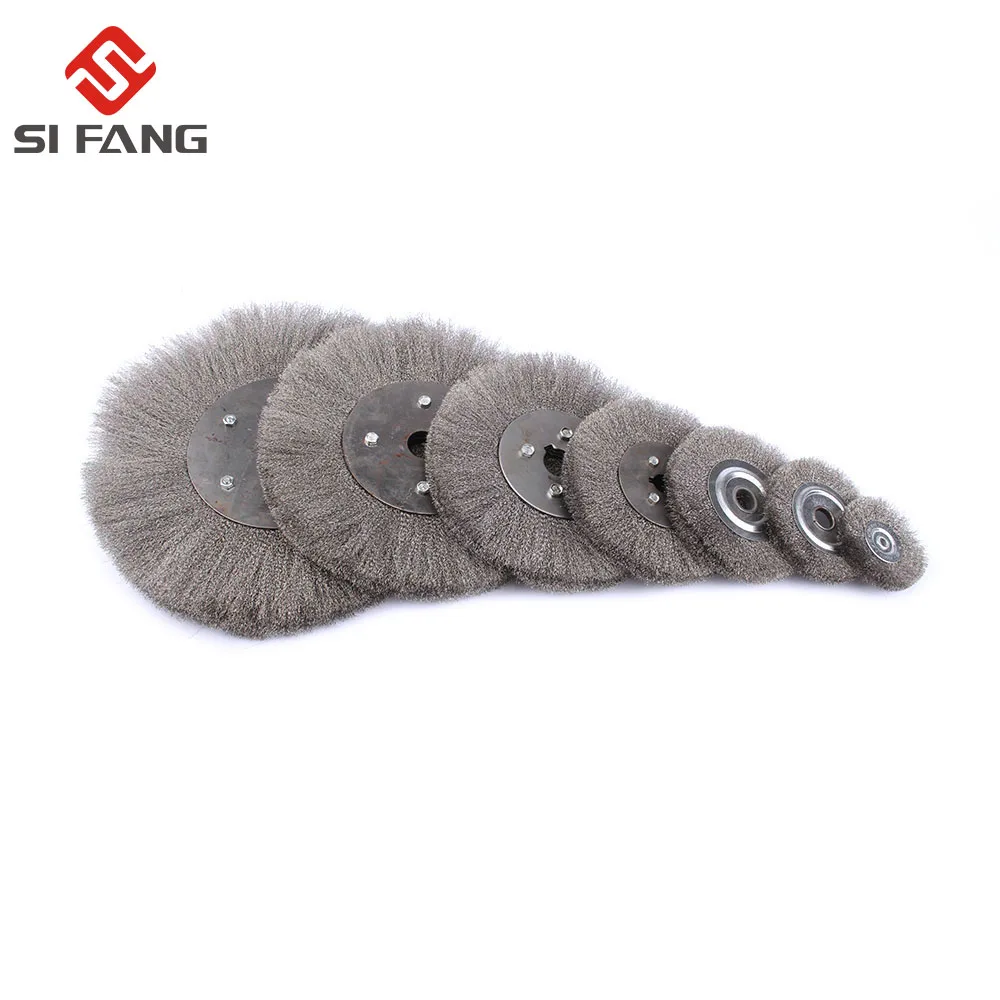 75/100/125/150/200/250/300mm Steel Wire Brush Wire Wheels Brush Round For Bench Grinder Deburring Tool Cleaning Rust Polishing