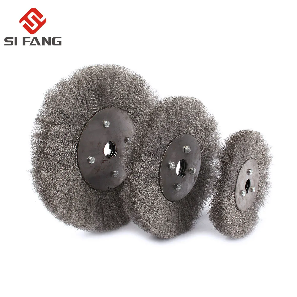 75/100/125/150/200/250/300mm Steel Wire Brush Wire Wheels Brush Round For Bench Grinder Deburring Tool Cleaning Rust Polishing