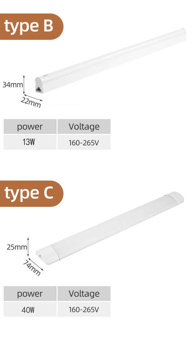 220V 120cm T5 T8 Led Tube Light for Home Led Lamp Tube Bar 40W 60W Cold White Warm Whtie 4ft Led Tube Light 1200mm Tube Lighting