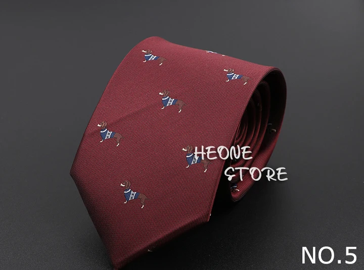 New Casual Men's Ties Dog Lion Bear Horse Flower Pattern Red Blue Jacquard Necktie For Men Wedding Groom Business Accessories