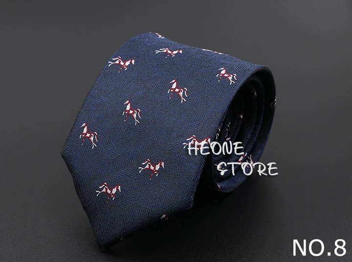 New Casual Men's Ties Dog Lion Bear Horse Flower Pattern Red Blue Jacquard Necktie For Men Wedding Groom Business Accessories
