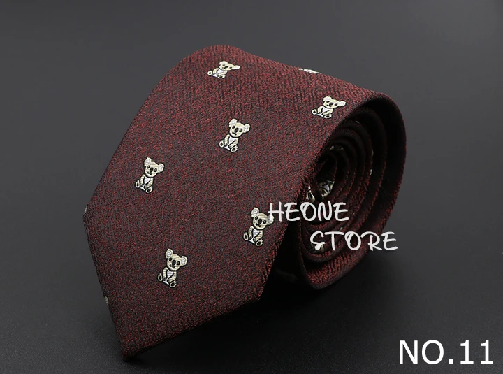 New Casual Men's Ties Dog Lion Bear Horse Flower Pattern Red Blue Jacquard Necktie For Men Wedding Groom Business Accessories
