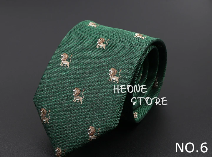 New Casual Men's Ties Dog Lion Bear Horse Flower Pattern Red Blue Jacquard Necktie For Men Wedding Groom Business Accessories