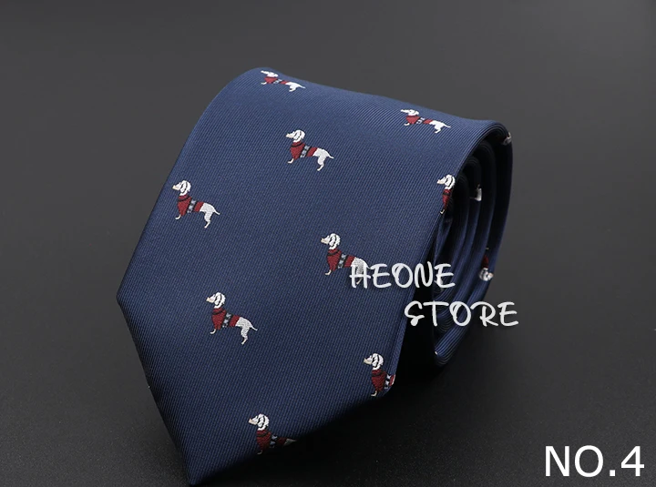 New Casual Men's Ties Dog Lion Bear Horse Flower Pattern Red Blue Jacquard Necktie For Men Wedding Groom Business Accessories