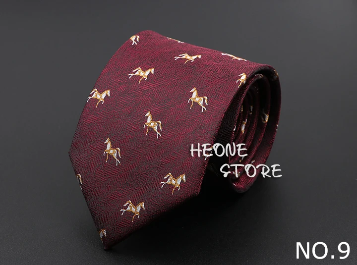 New Casual Men's Ties Dog Lion Bear Horse Flower Pattern Red Blue Jacquard Necktie For Men Wedding Groom Business Accessories
