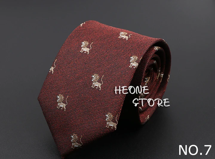 New Casual Men's Ties Dog Lion Bear Horse Flower Pattern Red Blue Jacquard Necktie For Men Wedding Groom Business Accessories