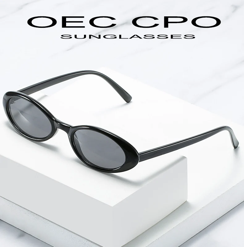 OEC CPO Sexy Small Oval Women's Sunglasses 2025 New Fashion Leopard Brown Hot Sun Glasses Female Retro Colorful Shade Eyeglass