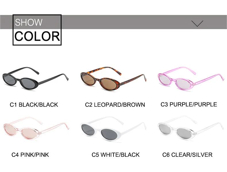 OEC CPO Sexy Small Oval Women's Sunglasses 2025 New Fashion Leopard Brown Hot Sun Glasses Female Retro Colorful Shade Eyeglass