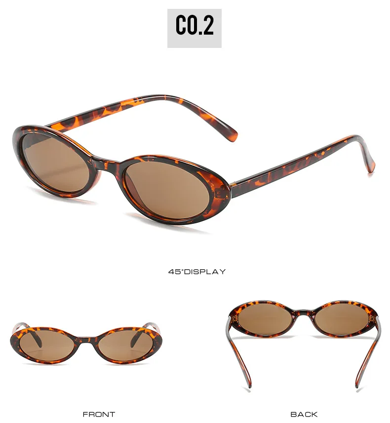 OEC CPO Sexy Small Oval Women's Sunglasses 2025 New Fashion Leopard Brown Hot Sun Glasses Female Retro Colorful Shade Eyeglass