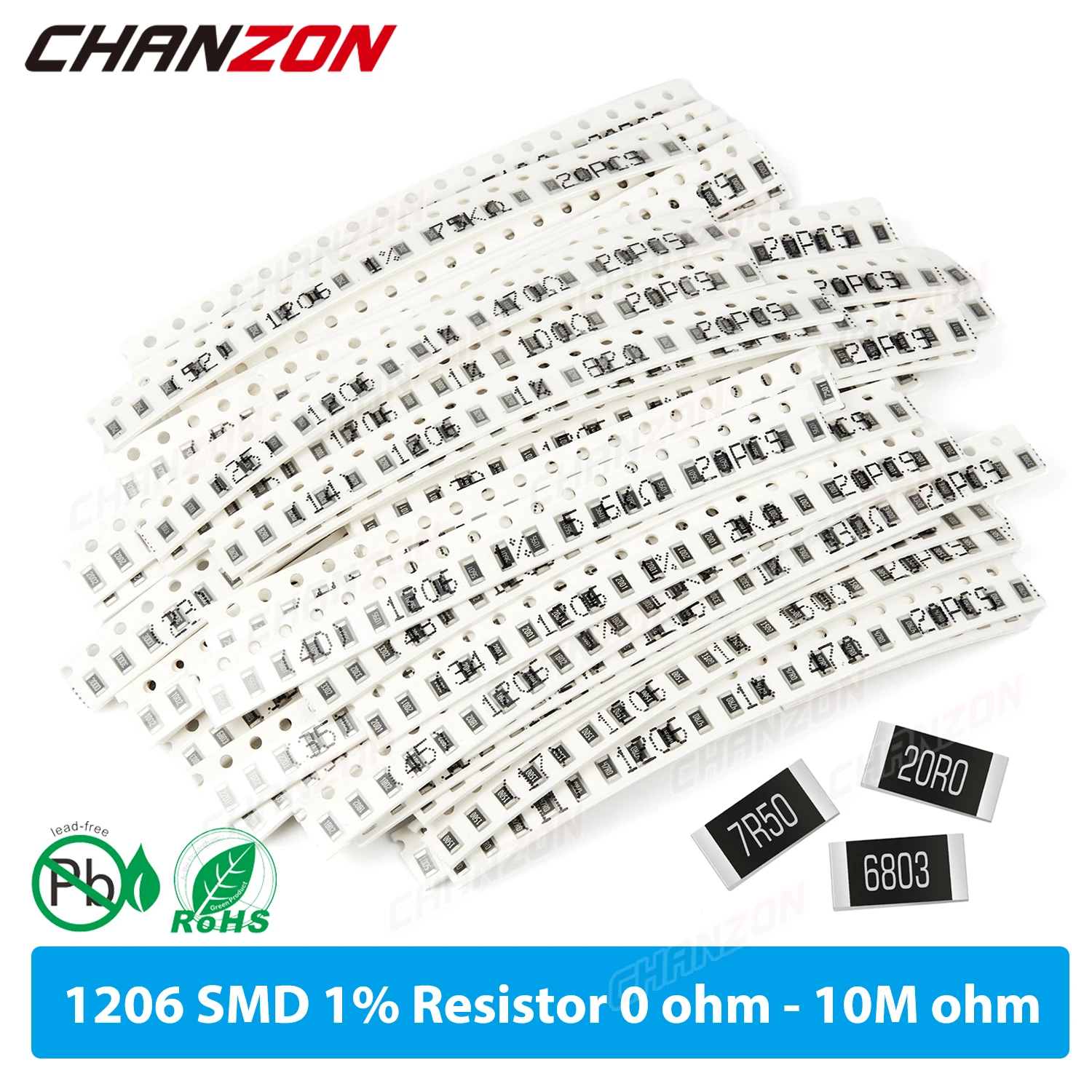 1206 1% High Precision SMD Resistor Kit 0 1 100 220 330 470 1K 4.7K 10K 20K 33K 43K 75K 82K 2R2 Ohm 1/4W Resistance Assorted Set