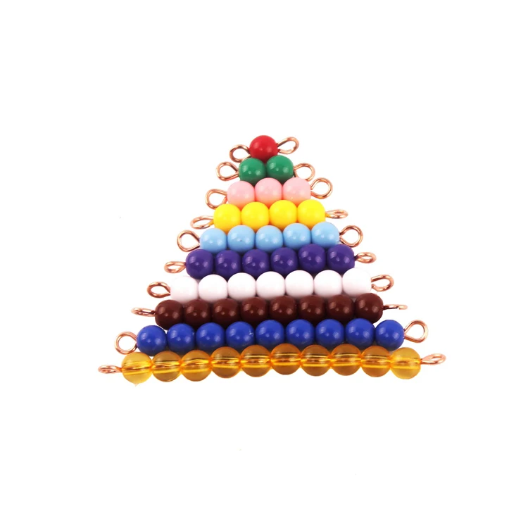 Montessori Wood Bead Toy Colored Bead Stairs with Tray 1-10 Beads Math Early Childhood Education Preschool Training Learning Toy