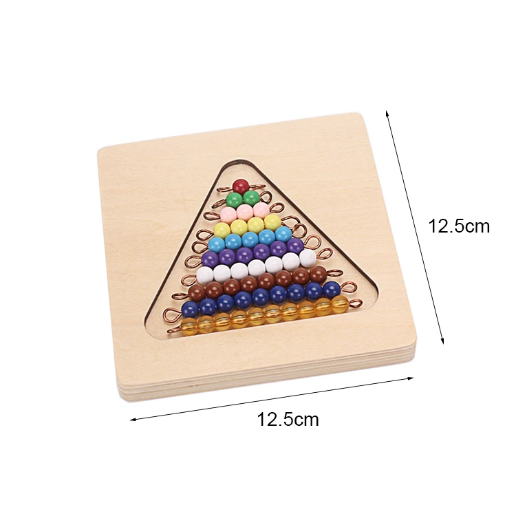Montessori Wood Bead Toy Colored Bead Stairs with Tray 1-10 Beads Math Early Childhood Education Preschool Training Learning Toy