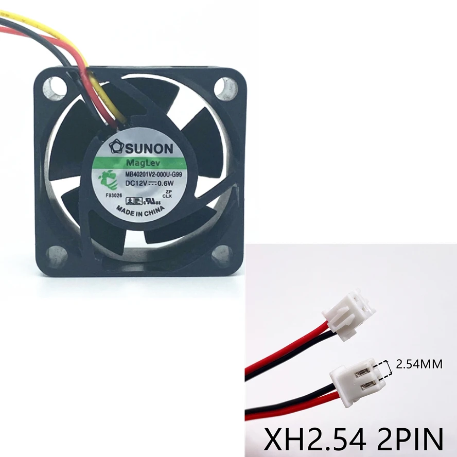 New Maglev SUNON 4CM 40MM 40*40*20MM Server Cooling Fan DC12V 0.6W MB40201V2-000U-G99  Super Silence Fan 3pin
