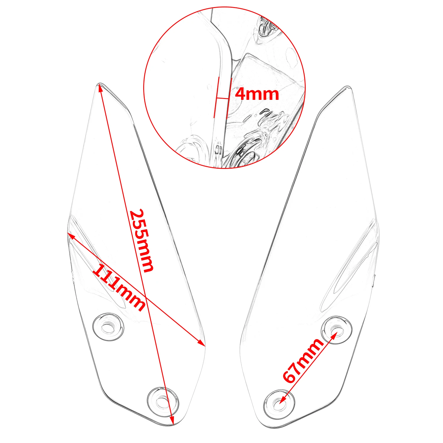 Windshield Windscreen Side Panel Deflector Airflow Hand Shield Protector For BMW R1200 R1250 GS ADV 2014-2024 2023 2022 2021