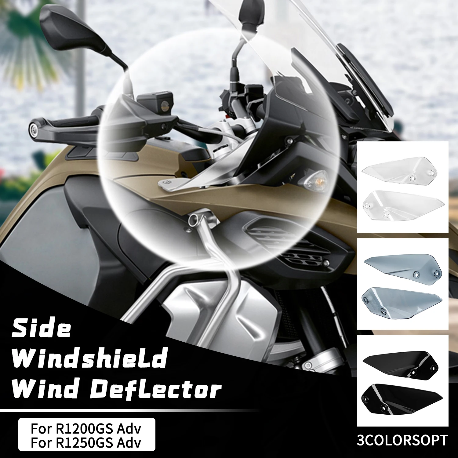 Windshield Windscreen Side Panel Deflector Airflow Hand Shield Protector For BMW R1200 R1250 GS ADV 2014-2024 2023 2022 2021